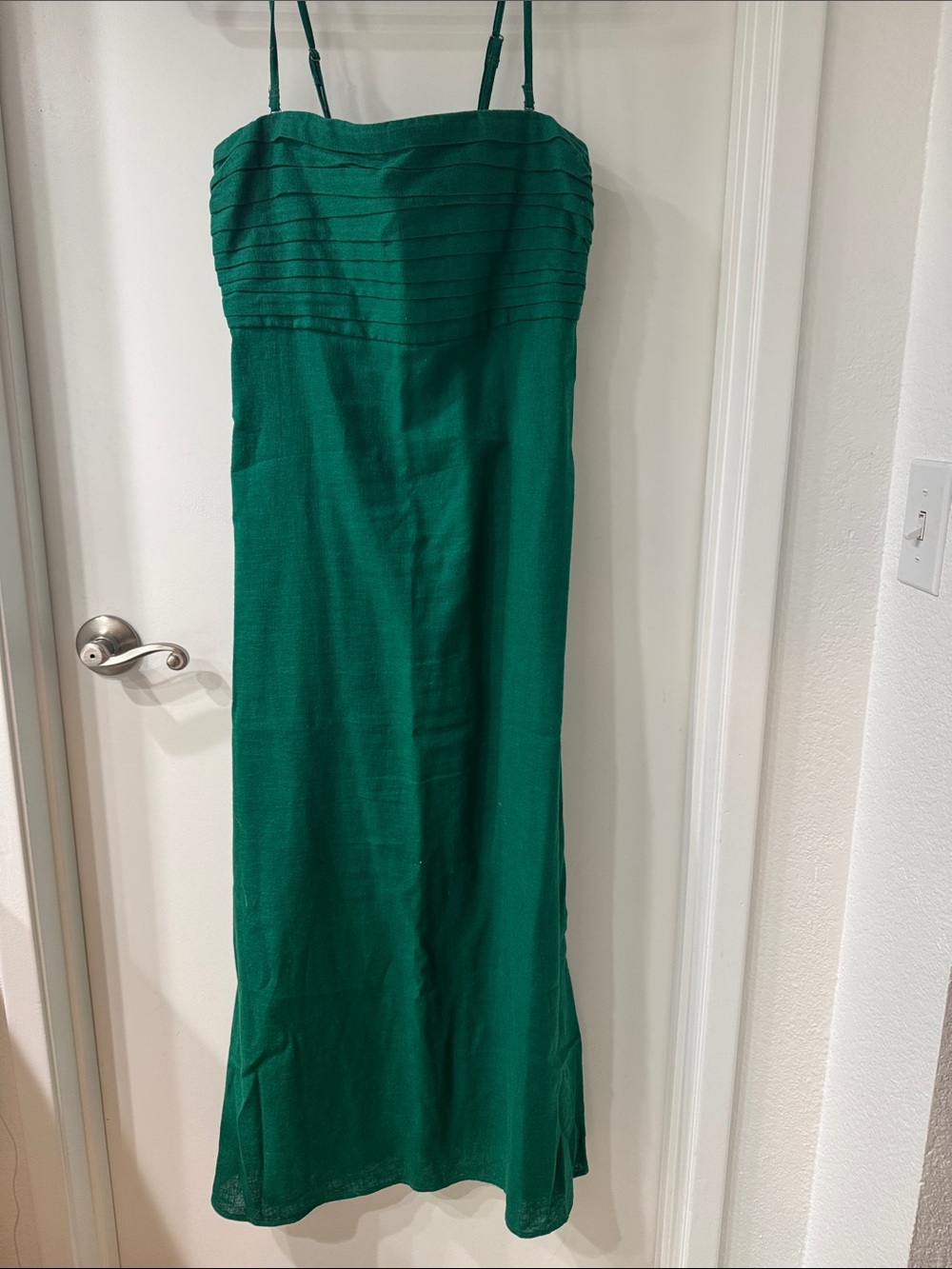 Abercrombie and Fitch Linen Emerald Green Strapped or Strapless Maxi Dress